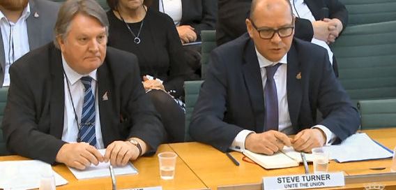 Unite's Steve Turner and Tony Burke give evidence at BEIS GKN takeover hearing